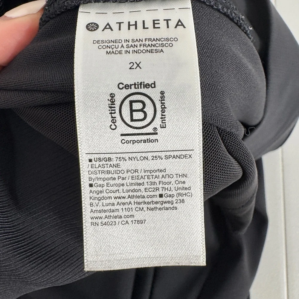 Athleta Venice High Rise Wide Leg Pants Womens 2X Black Yoga Trouser Athleisure
